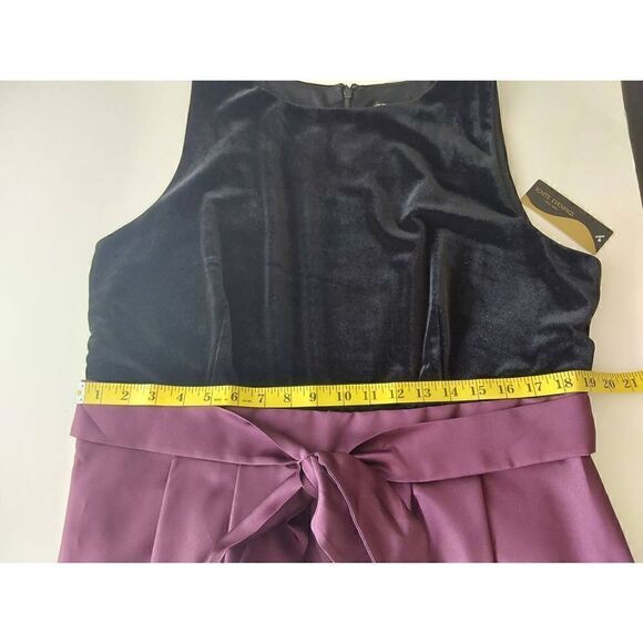 Ignite Evenings Formal Sz 18 Missy Burgundy Floral Black Velour - Picture 12 of 12